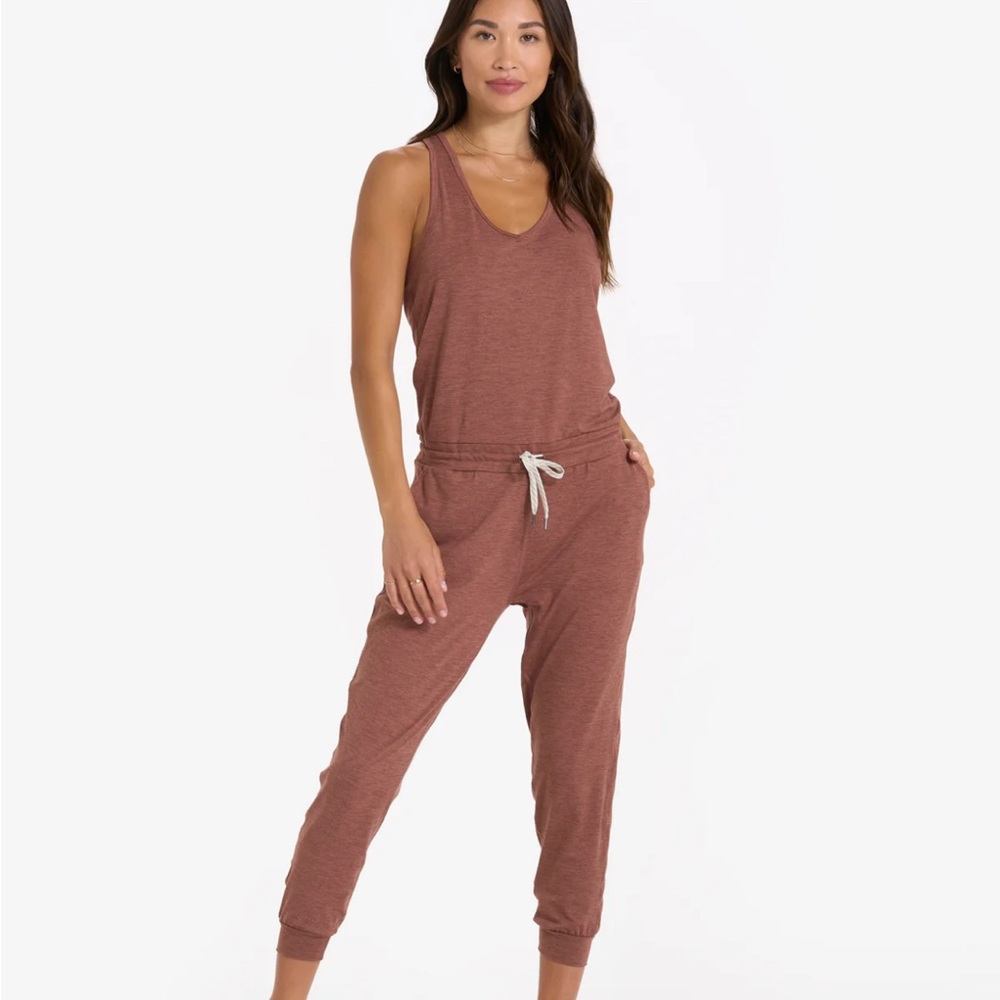 Vuori Sleeveless Jumpsuit in Dusty Rose